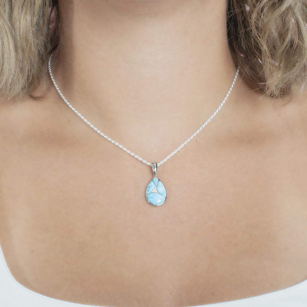 Larimar Pieces of Love Teardrop Pendant- Sparkle & Jade-SparkleAndJade.com 758-81-01