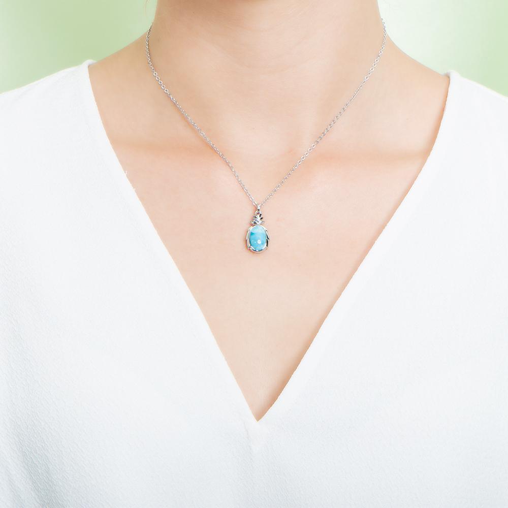 Larimar Pineapple Pendant- Sparkle & Jade-SparkleAndJade.com 