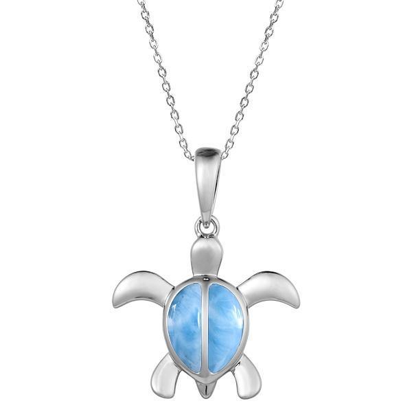 Larimar Polynesian Honu Turtle Pendant- Sparkle & Jade-SparkleAndJade.com 603-81-01