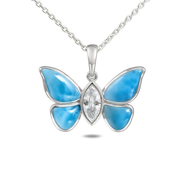 Larimar Pulelehua Butterfly Pendant- Sparkle & Jade-SparkleAndJade.com 875-81-01