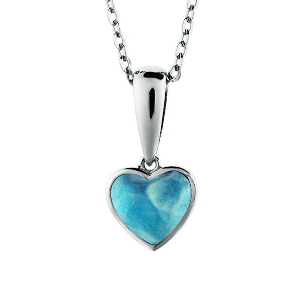 Larimar Pu'uwai Heart Pendant- Sparkle & Jade-SparkleAndJade.com 