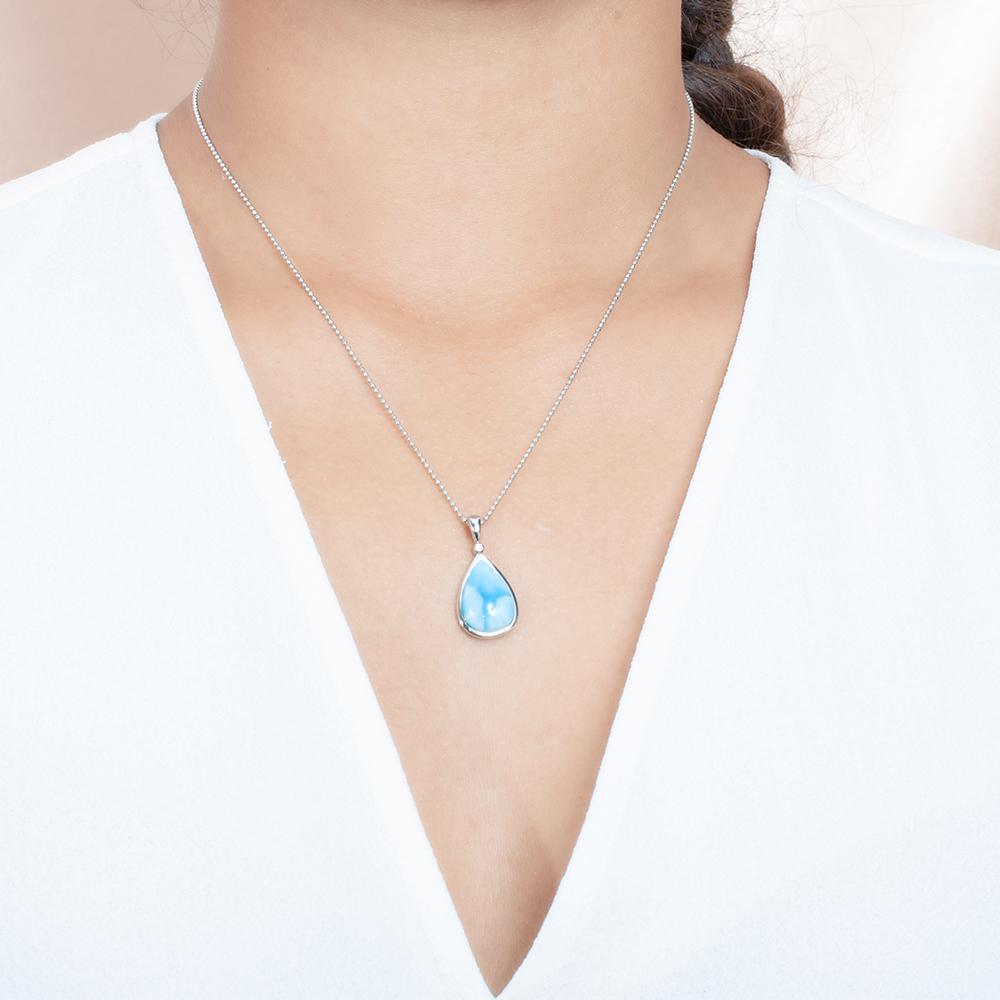 Larimar Reuleaux Teardrop Pendant- Sparkle & Jade-SparkleAndJade.com 790-81-01