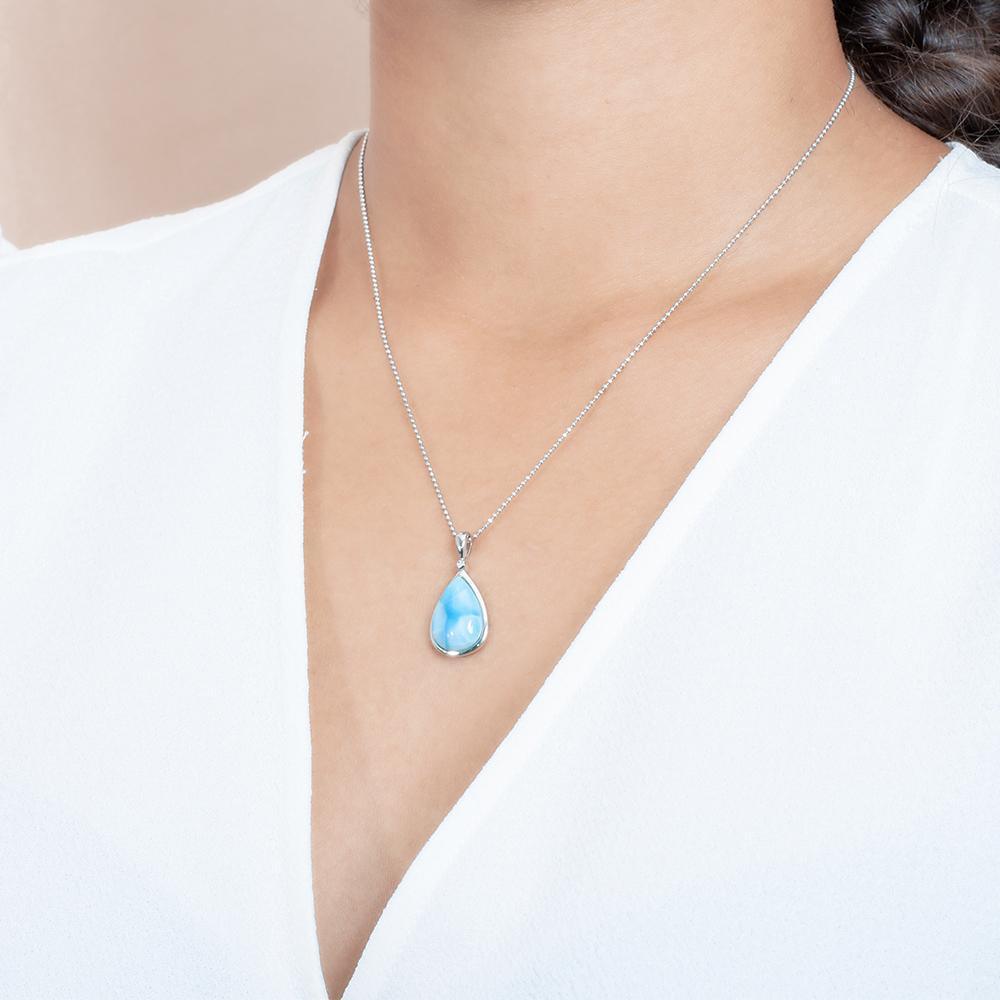 Larimar Reuleaux Teardrop Pendant- Sparkle & Jade-SparkleAndJade.com 790-81-01