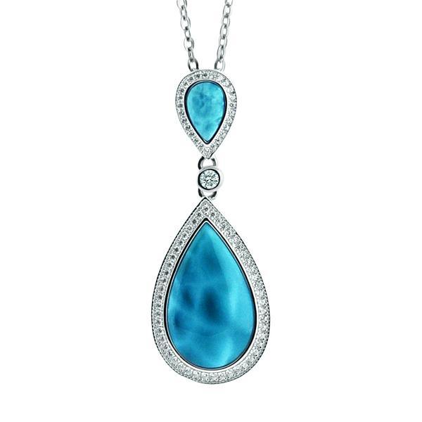 Larimar Splash Tear Drop Pendant- Sparkle & Jade-SparkleAndJade.com 305-81-01