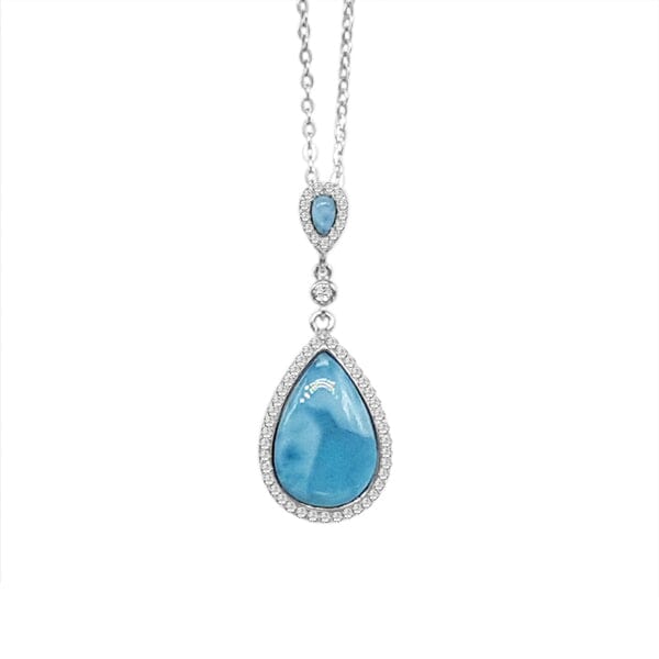 Larimar Splash Tear Drop Pendant- Sparkle & Jade-SparkleAndJade.com 305-81-01