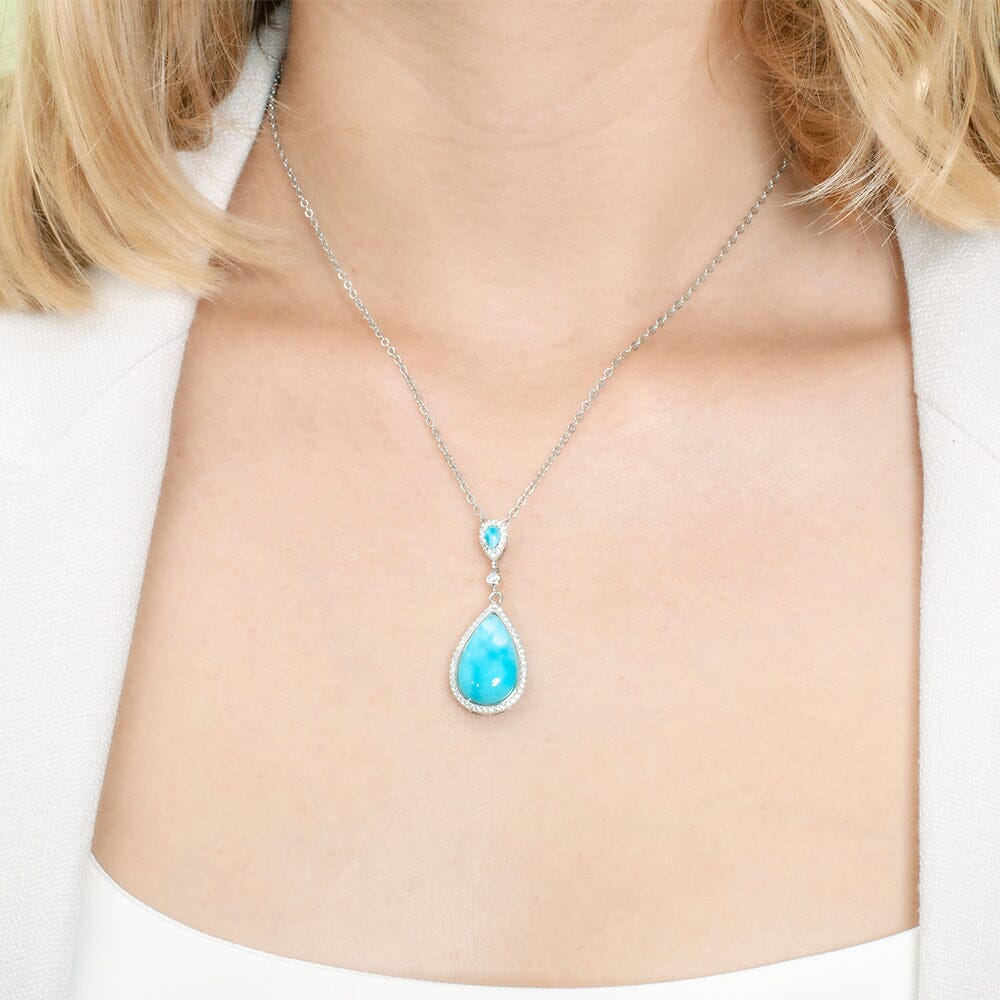 Larimar Splash Tear Drop Pendant- Sparkle & Jade-SparkleAndJade.com 305-81-01