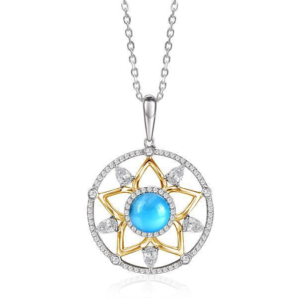 Larimar Star Lantern Pendant- Sparkle & Jade-SparkleAndJade.com 756-81-01