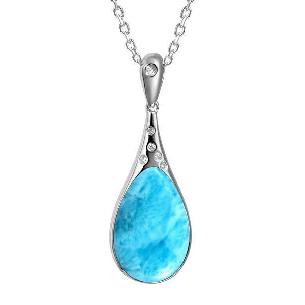 Larimar Starry Sky Teardrop Pendant- Sparkle & Jade-SparkleAndJade.com 766-81-01