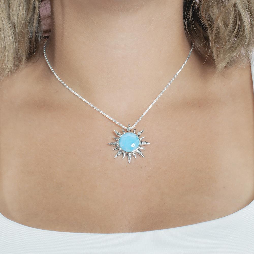 Larimar Sun Pendant- Sparkle & Jade-SparkleAndJade.com 638-81-01