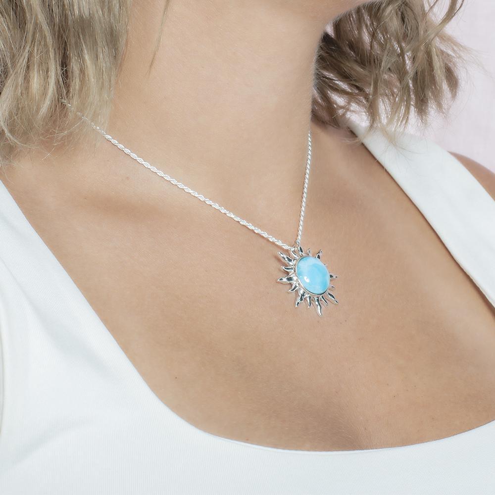 Larimar Sun Pendant- Sparkle & Jade-SparkleAndJade.com 638-81-01