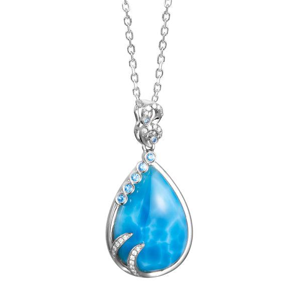 Larimar Tears of Joy with Blue Topaz Pendant by Alamea- Sparkle & Jade-SparkleAndJade.com 652-81-01