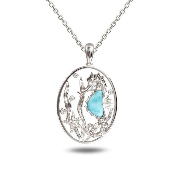 Larimar Under the Sea Seahorse Pendant- Sparkle & Jade-SparkleAndJade.com 892-81-01