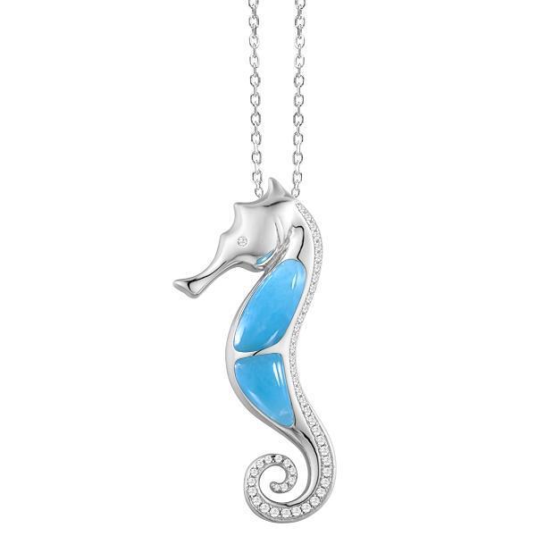 Larimar Wahine Seahorse Pendant- Sparkle & Jade-SparkleAndJade.com 587-81-01