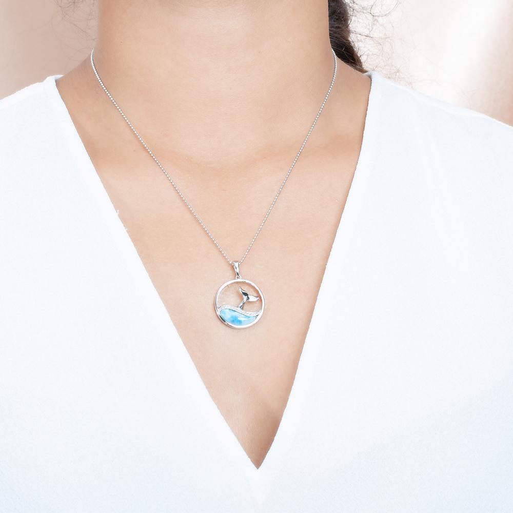 Larimar Whale Wave Pendant- Sparkle & Jade-SparkleAndJade.com 872-81-01