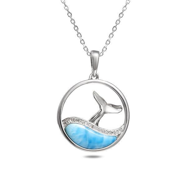 Larimar Whale Wave Pendant- Sparkle & Jade-SparkleAndJade.com 872-81-01