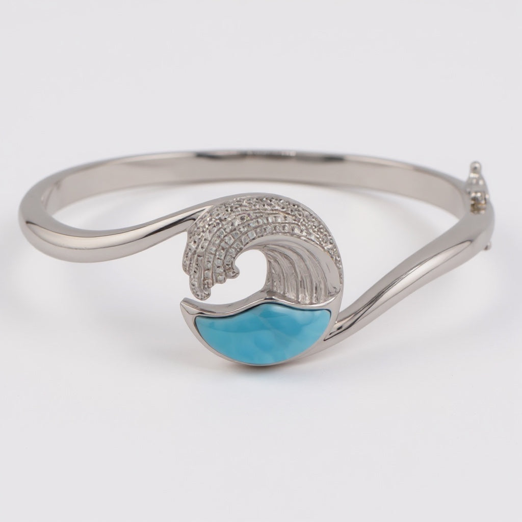Larimar Ocean Wave North South Bangle Bracelet by Alamea- Sparkle & Jade-SparkleAndJade.com 