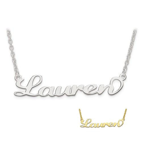 Laser Cut Name Necklace in Sterling Silver or Gold (25)- Sparkle & Jade-SparkleAndJade.com 