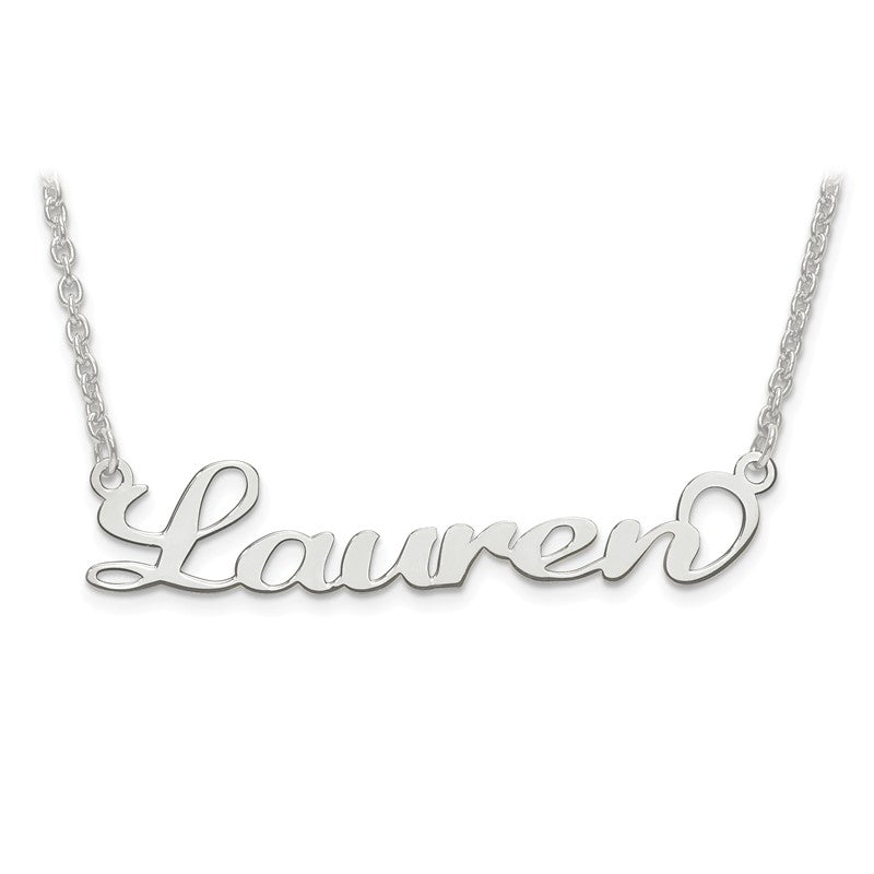Laser Cut Name Necklace in Sterling Silver or Gold (25)- Sparkle & Jade-SparkleAndJade.com XNA634SS