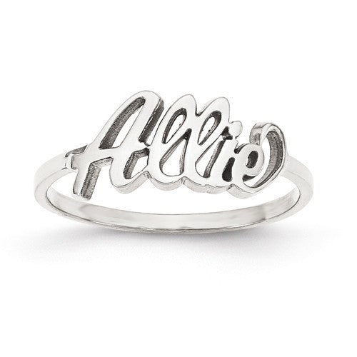 Laser Polished Script Monogram Ring in Sterling Silver (up to 3 letters)