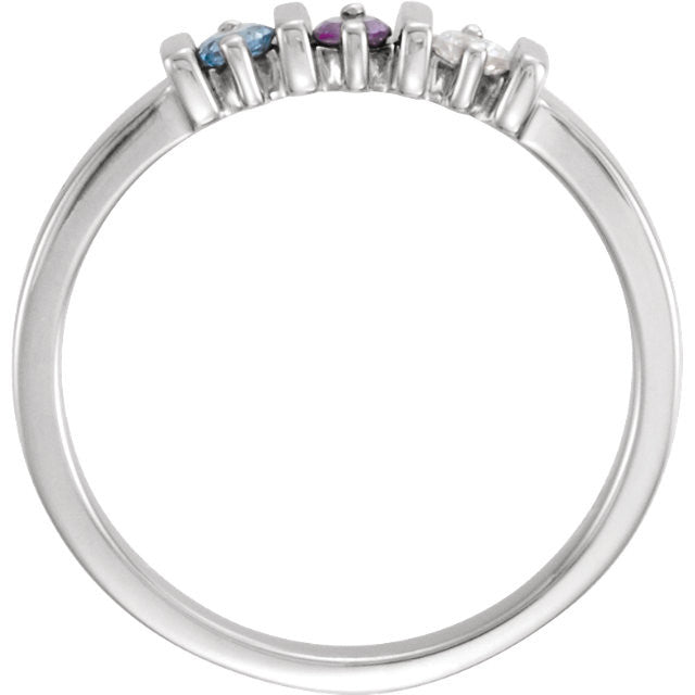Lined Prong Set Family Mother's 2.5mm Round Birthstone Ring- Sparkle & Jade-SparkleAndJade.com 