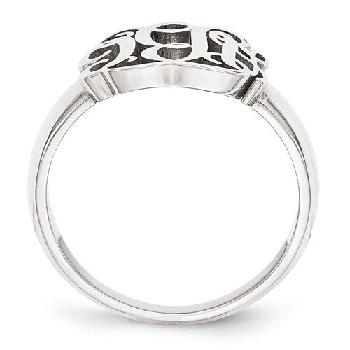 Monogram Signet Ring in Sterling Silver or Solid Gold- Sparkle & Jade-SparkleAndJade.com 