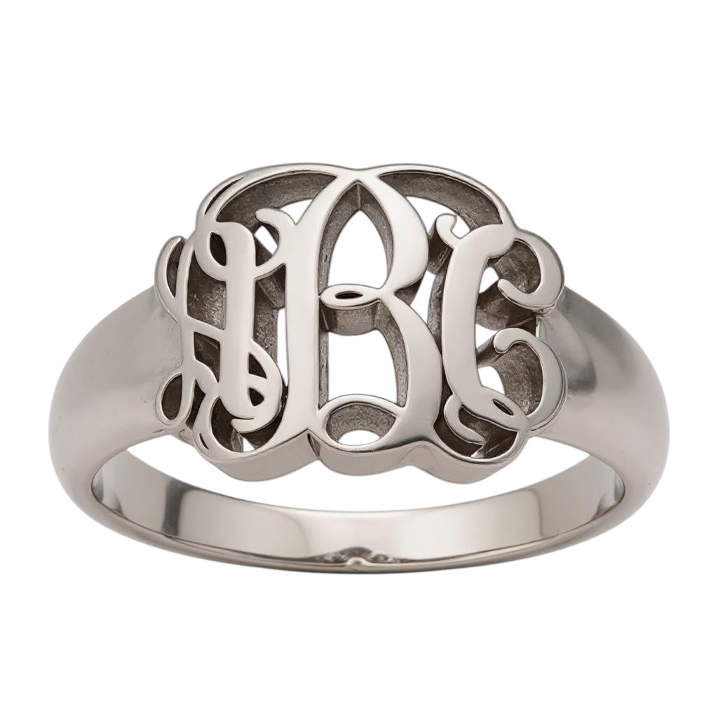 Monogram Signet Ring in Sterling Silver or Solid Gold- Sparkle & Jade-SparkleAndJade.com 