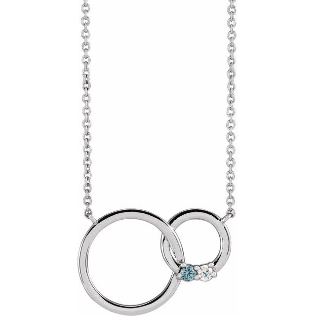 Mother's Family Birthstone Interlocking Double Circle Necklace- Sparkle & Jade-SparkleAndJade.com 87476
