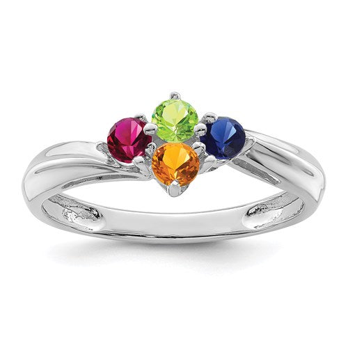 Mother's Family Birthstone Ring- Sparkle & Jade-SparkleAndJade.com XMR10/4SSM