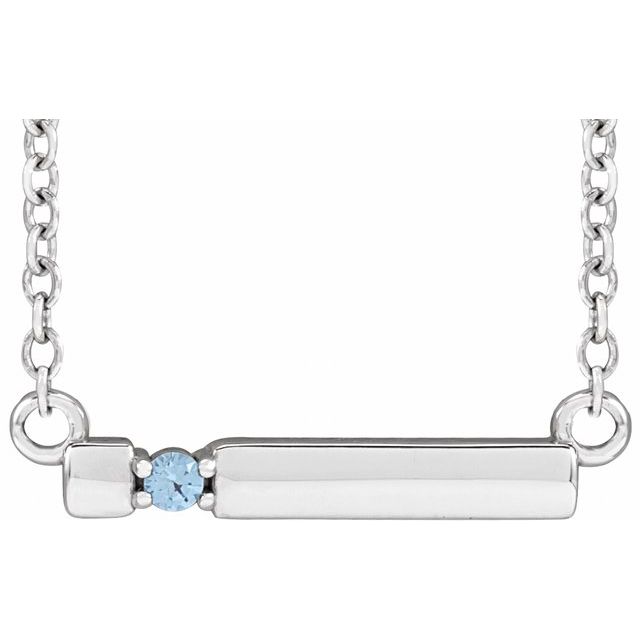 Mother's Family Birthstone Short 16mm Bar 18" Necklace- Sparkle & Jade-SparkleAndJade.com 88008