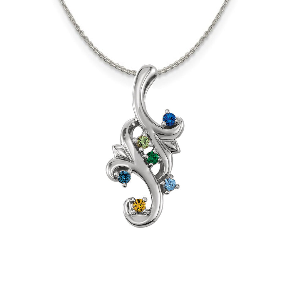 Mother's Family Birthstone Slide Floral Pendant or Necklace- Sparkle & Jade-SparkleAndJade.com 