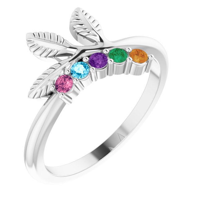 Mother's Family Floral Birthstone Ring- Sparkle & Jade-SparkleAndJade.com 72353