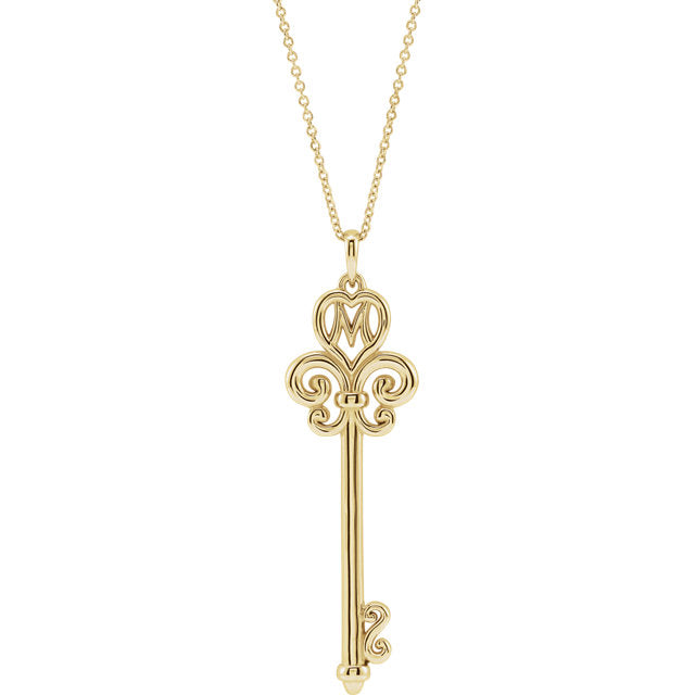 Mother's Key® Pendant or Necklace in Sterling Silver or 14k Gold- Sparkle & Jade-SparkleAndJade.com 85223:1004:P
