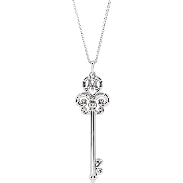 Mother's Key® Pendant or Necklace in Sterling Silver or 14k Gold- Sparkle & Jade-SparkleAndJade.com 85223:1006:P