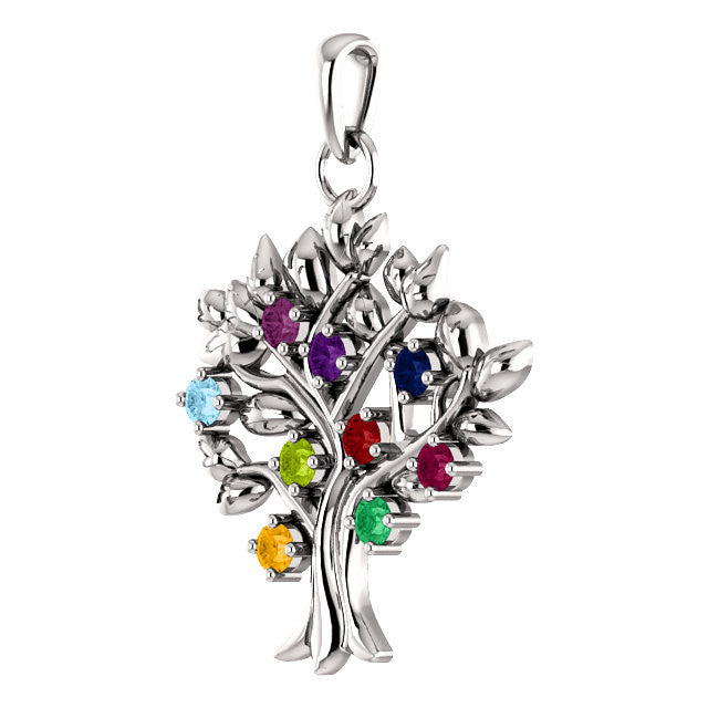 My Tree Family Birthstone Pendant or Necklace- Sparkle & Jade-SparkleAndJade.com 