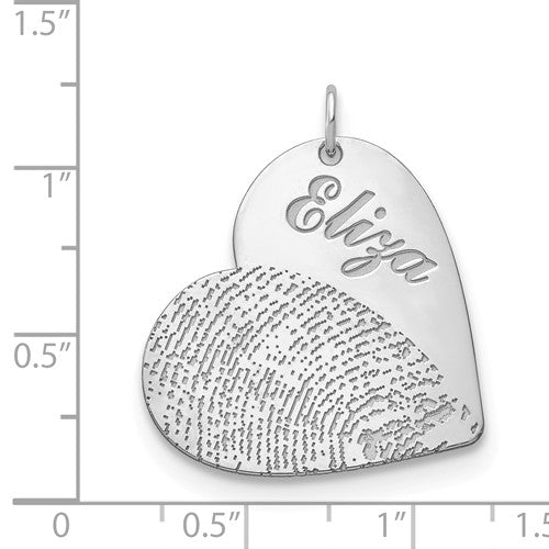 Name And Fingerprint Heart Pendant- Sparkle & Jade-SparkleAndJade.com 
