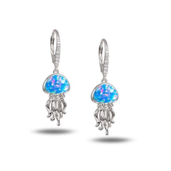 Opal Button Jellyfish Leverback Earrings by Alamea- Sparkle & Jade-SparkleAndJade.com 902-32-31