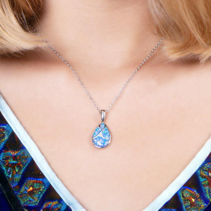 Opal Pieces of Love Teardrop Pendant- Sparkle & Jade-SparkleAndJade.com 758-31-31