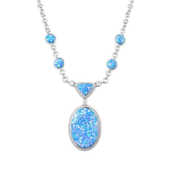 Sterling Silver Opal Poolside Necklace by Alamea- Sparkle & Jade-SparkleAndJade.com 409-35-31