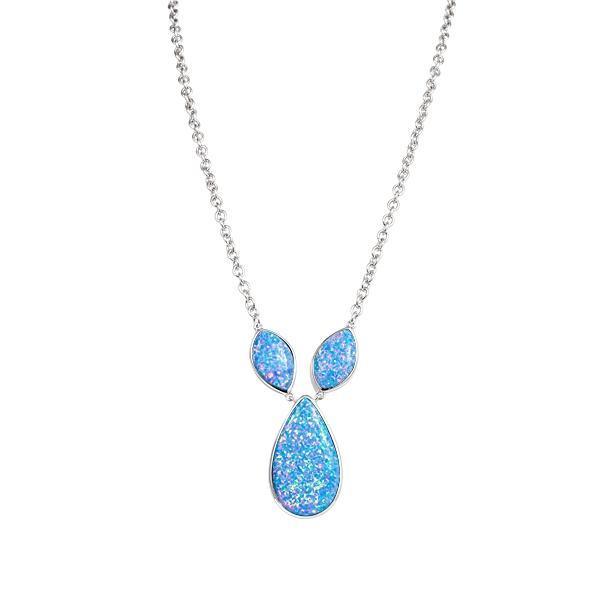Sterling Silver Opal Triple Drop Necklace by Alamea- Sparkle & Jade-SparkleAndJade.com 376-35-31