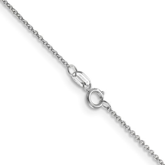 14K White Gold .9mm Cable Chain with Spring Ring Clasp- Sparkle & Jade-SparkleAndJade.com 