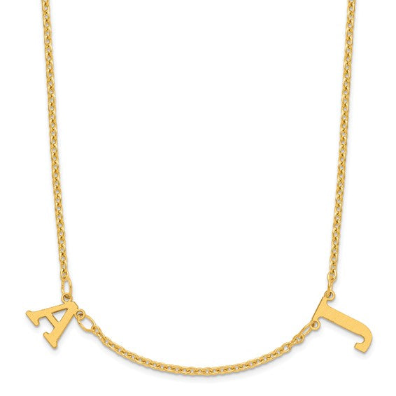 Personalized Brushed Finish Letter Dangle Necklaces - Up to 8 Letters- Sparkle & Jade-SparkleAndJade.com XNA1116/2GP