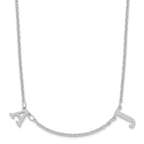 Personalized Brushed Finish Letter Dangle Necklaces - Up to 8 Letters- Sparkle & Jade-SparkleAndJade.com XNA1116/2SS