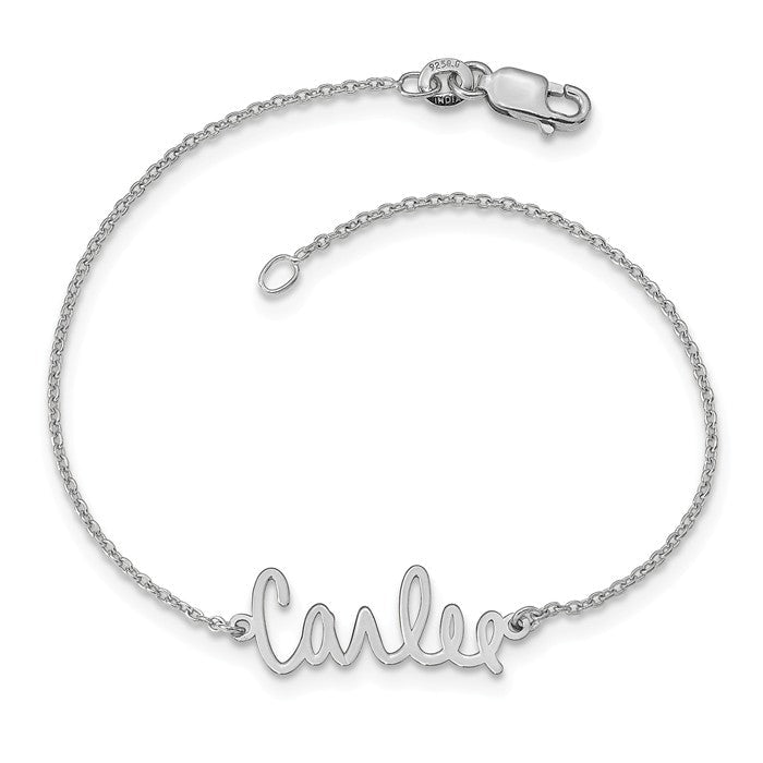 Personalized Handwriting Signature 7.5" Bracelet- Sparkle & Jade-SparkleAndJade.com XNA730SS