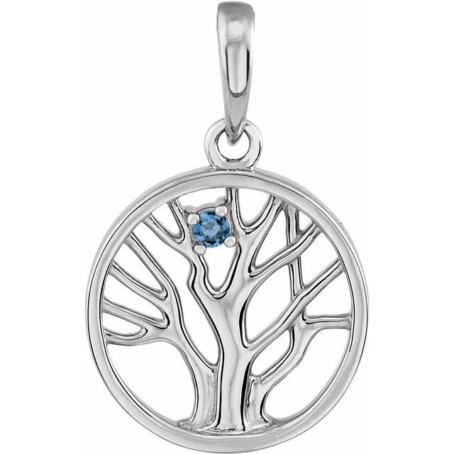 Petite Family Tree Circle Birthstone Pendant or Necklace- Sparkle & Jade-SparkleAndJade.com 88242