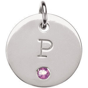 Posh Mommy® MINI 12x12mm Disc Birthstone Pendant or Necklace- Sparkle & Jade-SparkleAndJade.com 84682