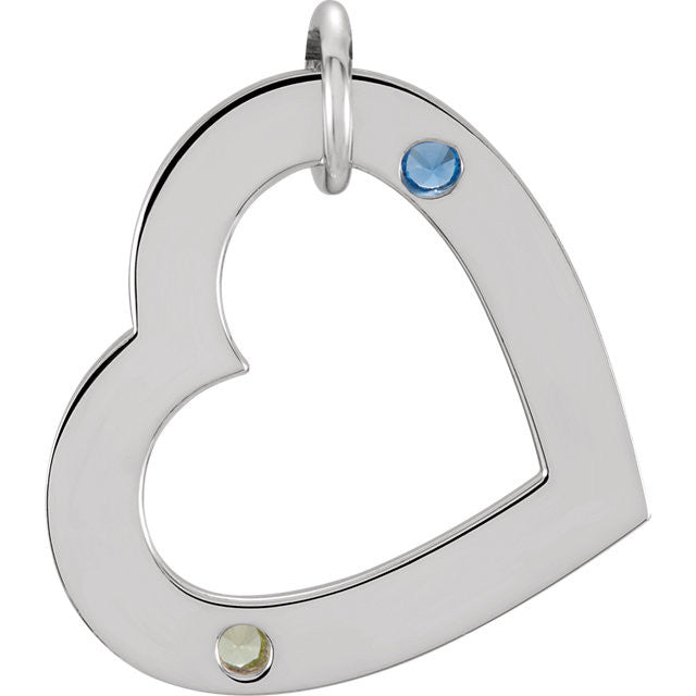 Posh Mommy® SMALL Engraved Heart Birthstone Pendant- Sparkle & Jade-SparkleAndJade.com 