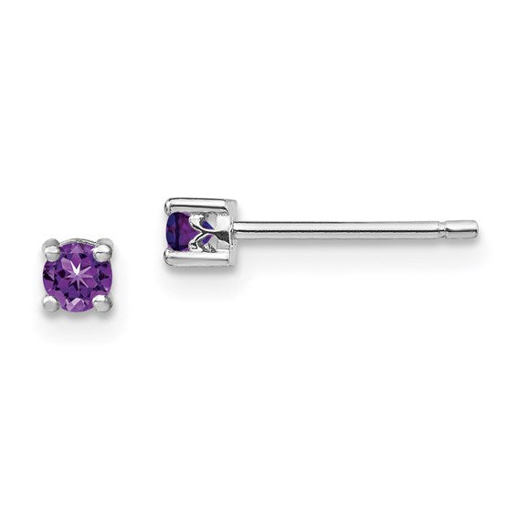 Sterling Silver Round Gemstone Earrings 3mm or 4mm- Sparkle & Jade-SparkleAndJade.com QBE25FEB