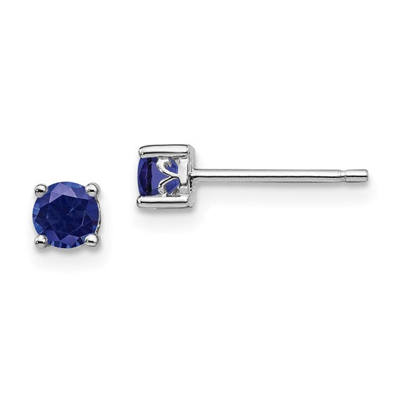 Sterling Silver Round Gemstone Earrings 3mm or 4mm- Sparkle & Jade-SparkleAndJade.com QBE26SEP