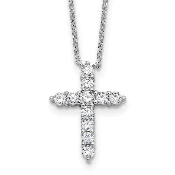Sterling Silver Birthstone Cross Necklaces- Sparkle & Jade-SparkleAndJade.com QBPD36APR