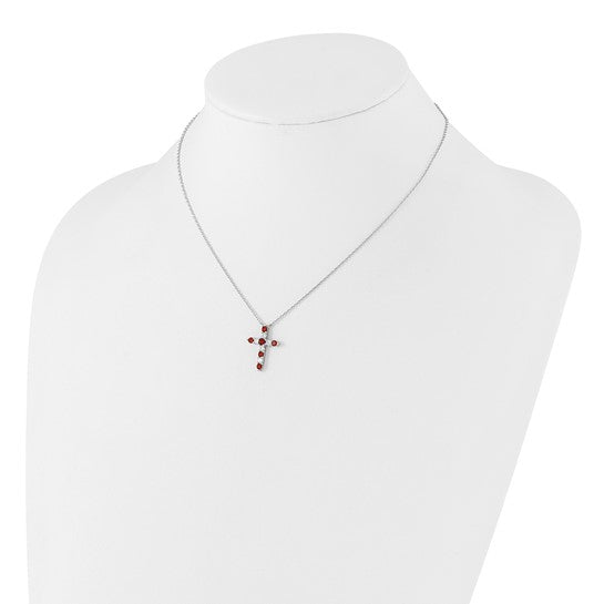 Sterling Silver Birthstone Cross Necklaces- Sparkle & Jade-SparkleAndJade.com 